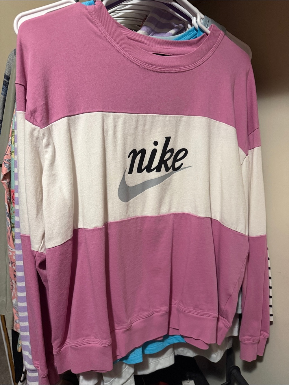 Nike Women’s Pink and White Colorblock